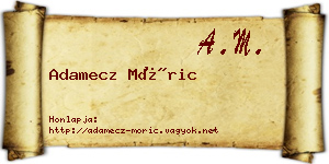 Adamecz Móric névjegykártya